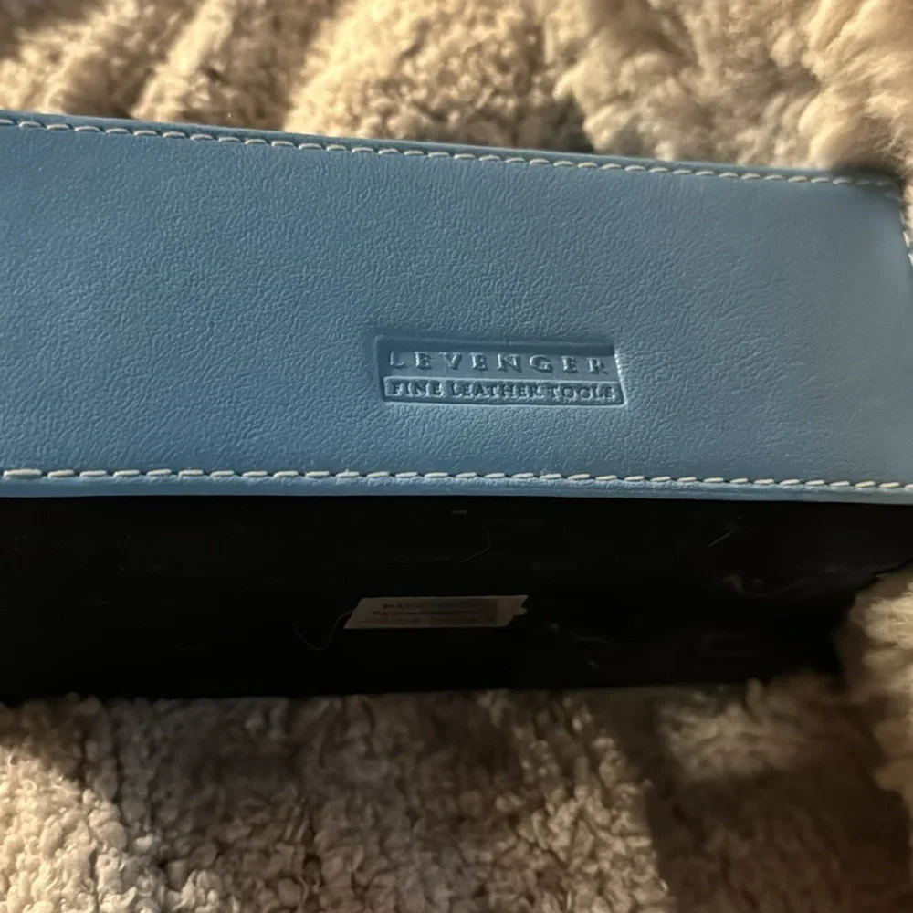 Levenger Powder Blue Business Card Holder